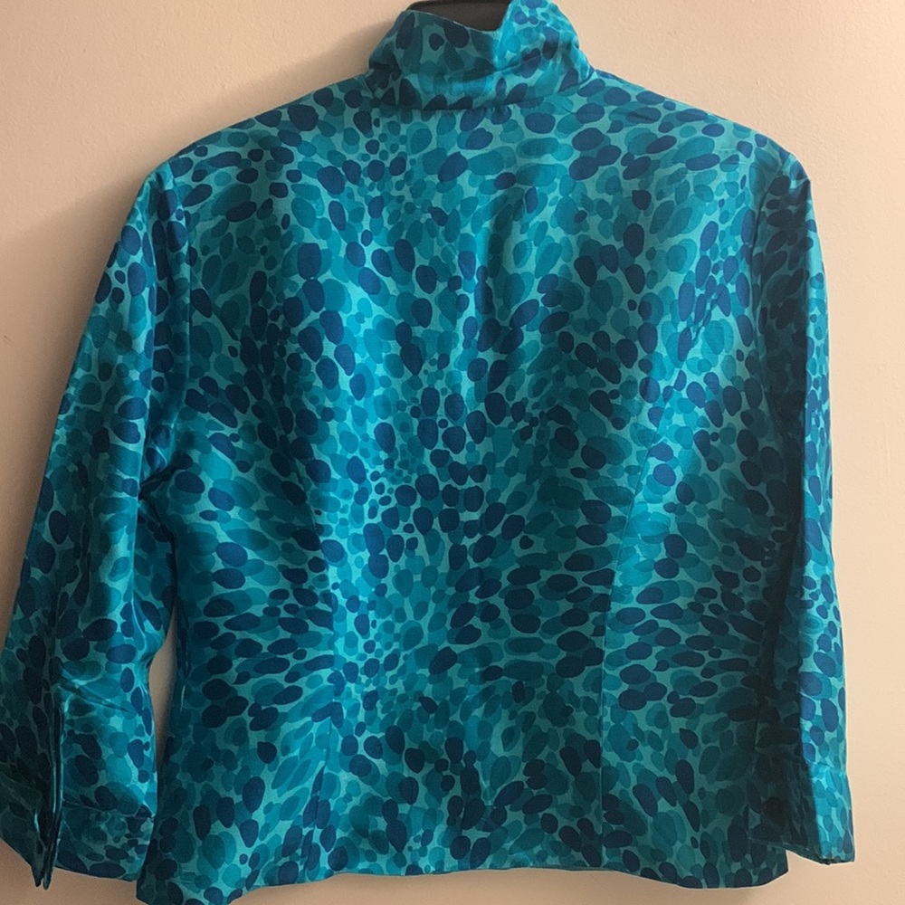 Ice Blue Patterned Blouse - Picture 7 of 9